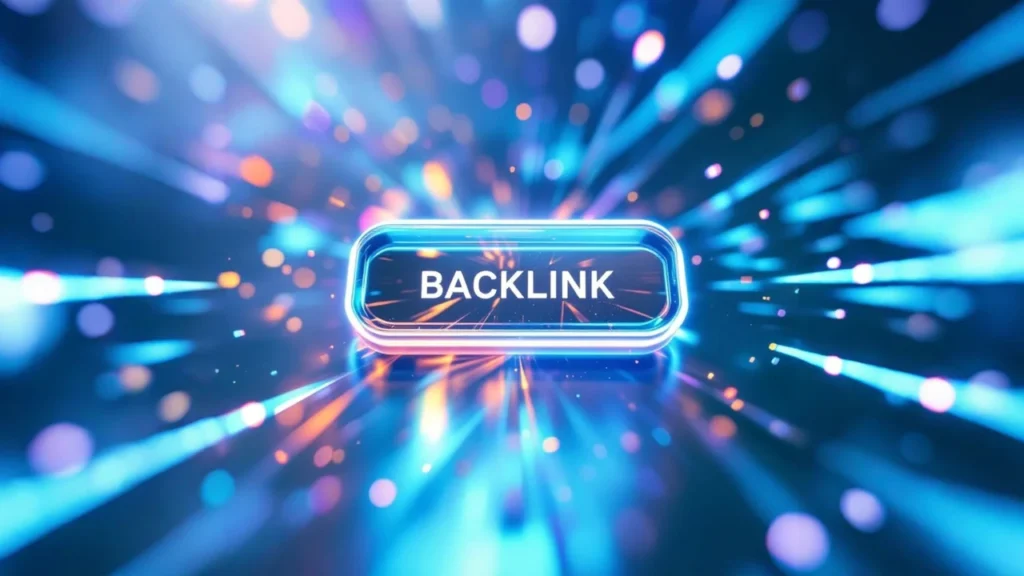 Kurumsal bir firmanın dijital bir köprü (backlink) aracılığıyla otoriter bir siteden değer kazanarak büyümesini anlatan metaforik görsel.