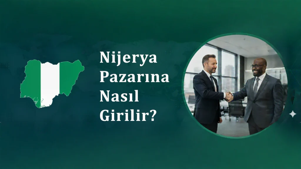 Nijerya haritası ve Nijer - Türk iş insanlarının el sıkışması