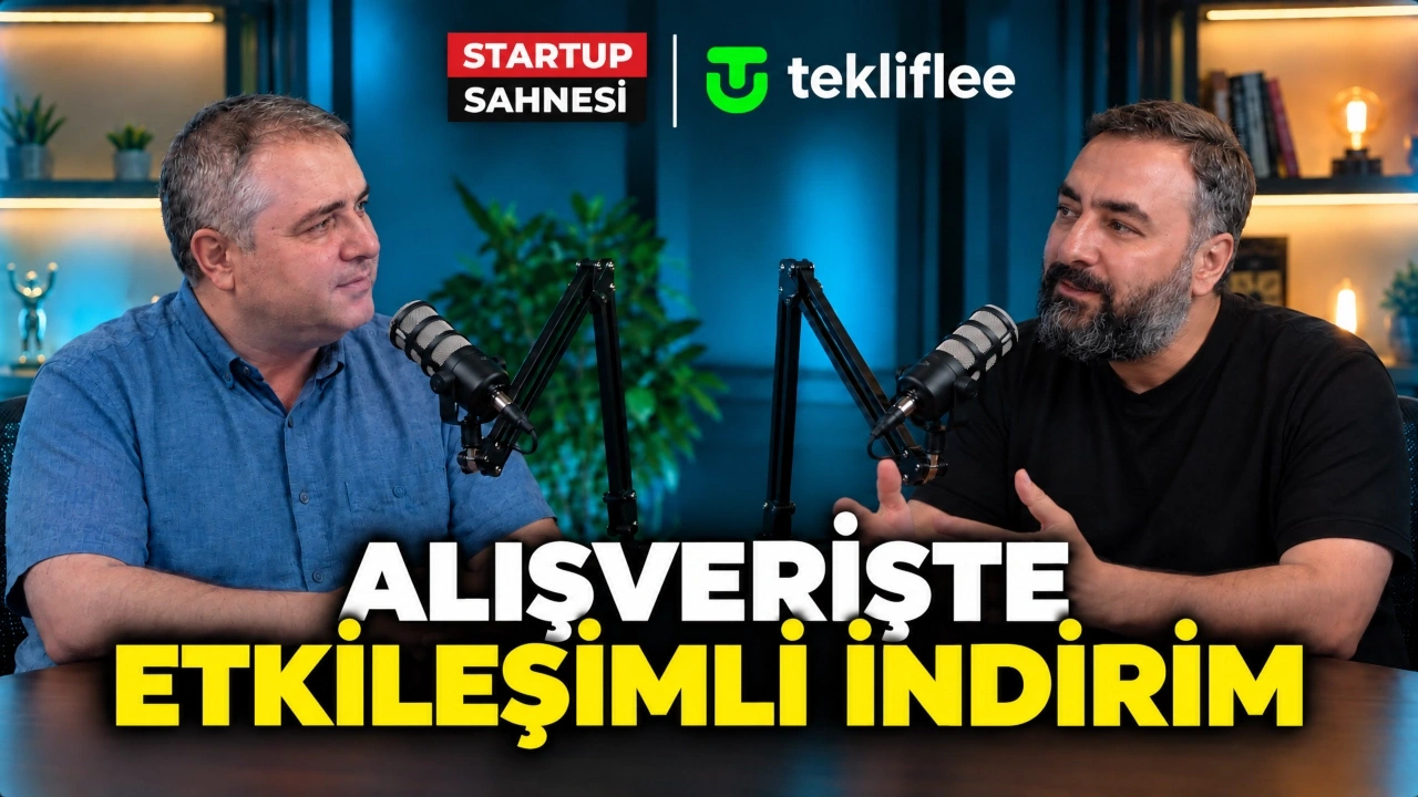Görsel Alt Etiketi (Alt Text): Startup Sahnesi programında Kenan Altun ve Tekliflee Kurucusu Uğur Kılıçgün söyleşisi
